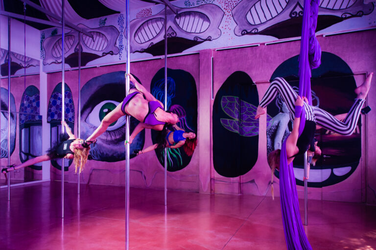 Pole Dance Milano, scuola di pole dance, tessuti aerei, aerial hoop, aerial loop e discipline acrobatiche aeree artistiche e sportive.